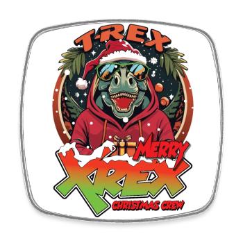 Noël T-REX joyeux XREX cadeau équipage - Magnet carré - blanc - Devant