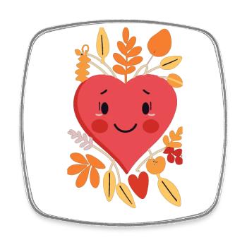 L’automne, coeur, j’aime l’automne cadeau - Magnet carré - blanc - Devant