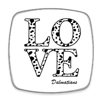 Love Dalmatian Ich liebe Dalmatiner - Viereckiger Kühlschrankmagnet - Weiß - Vorne