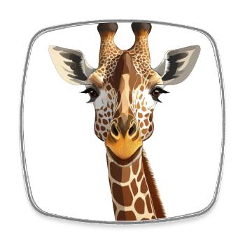 Giraffe - Viereckiger Kühlschrankmagnet - Weiß - Vorne