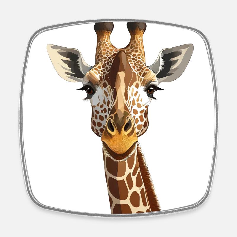 Giraffe - Viereckiger Kühlschrankmagnet - Weiß