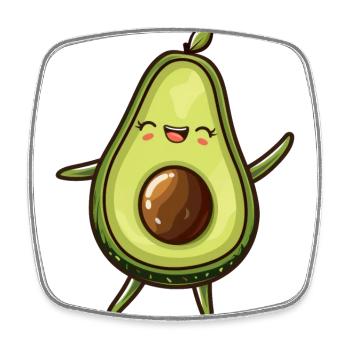 Avocado Sweet Kawaii - Square fridge magnet - white - Front