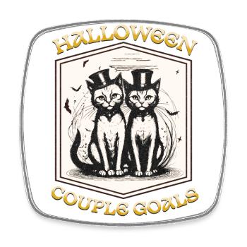 Halloween-Pärchenziele - Viereckiger Kühlschrankmagnet - Weiß - Vorne