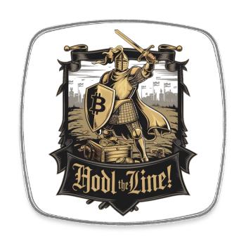 Hodl The Line! - Square fridge magnet - white - Front