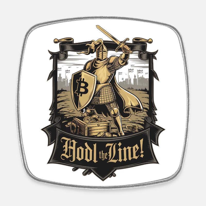 Hodl The Line! - Square fridge magnet - white