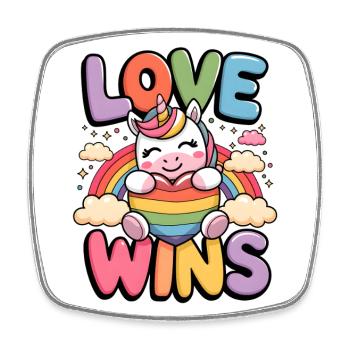 Love Wins - Square fridge magnet - white - Front