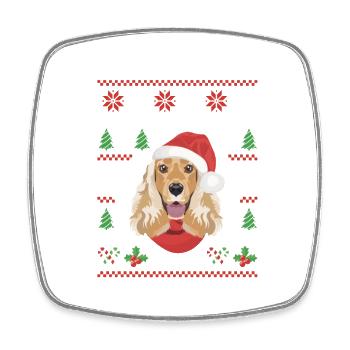 Deutsch Cocker Épagneul Noël - Magnet carré - blanc - Devant