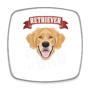 Golden Retriever Dad, Hundepapa - Viereckiger Kühlschrankmagnet - Weiß - Vorne