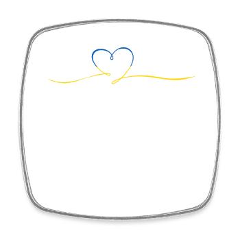 Frieden und Liebe für die Ukraine - Viereckiger Kühlschrankmagnet - Weiß - Vorne
