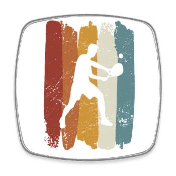 Padel Tennis rétro vintage - Magnet carré - blanc - Devant