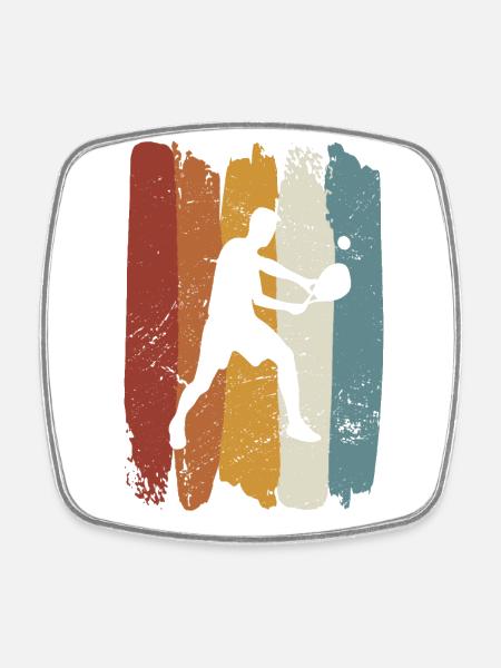Retro vintage Padel Tennis - Square fridge magnet - white