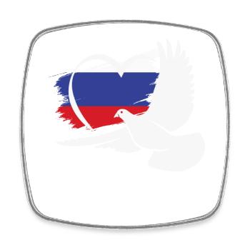 Peace sign, peace for Russia - Square fridge magnet - white - Front