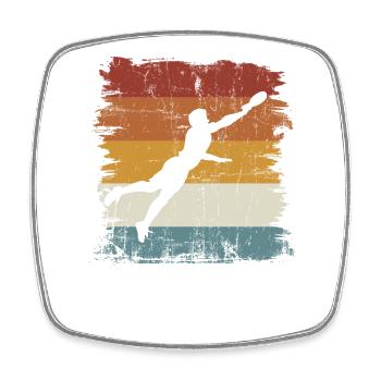 Retro vintage Ultimate Frisbee - Viereckiger Kühlschrankmagnet - Weiß - Vorne