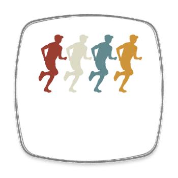 Retro vintage marathon runner - Square fridge magnet - white - Front