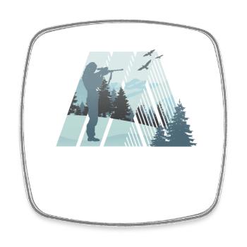 Chasseur, nature merveilleuse - Magnet carré - blanc - Devant