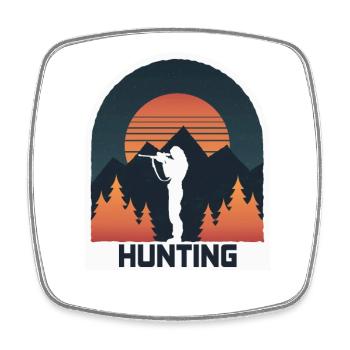 Hunter, wonderful nature - Square fridge magnet - white - Front