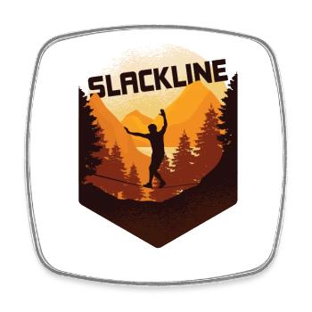 Slackline, Balance Sport - Viereckiger Kühlschrankmagnet - Weiß - Vorne