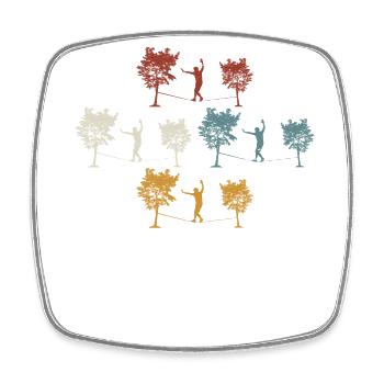 Retro vintage Slackline - Viereckiger Kühlschrankmagnet - Weiß - Vorne