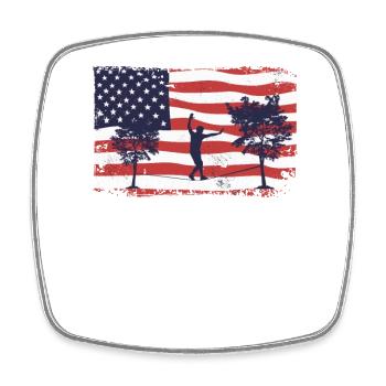 American Flag Slackline - Square fridge magnet - white - Front