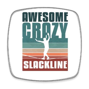 Retro vintage Slackline - Viereckiger Kühlschrankmagnet - Weiß - Vorne