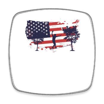 American Flag Slackline - Square fridge magnet - white - Front