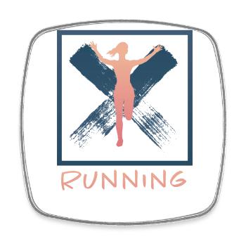 Grunge Marathon, Trail Running - Square fridge magnet - white - Front