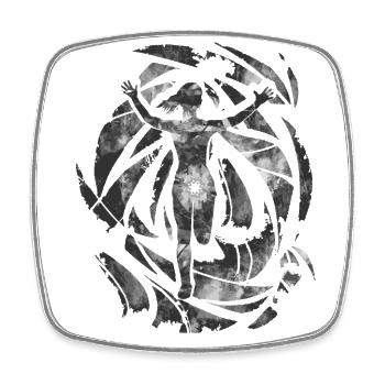 Grunge Marathon, Trail Running - Square fridge magnet - white - Front