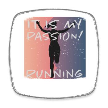 Grunge Marathon, Trail Running - Square fridge magnet - white - Front