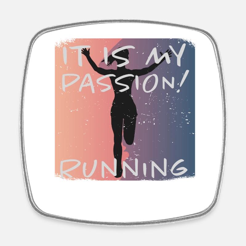 Grunge Marathon, Trail Running - Magnet carré - blanc