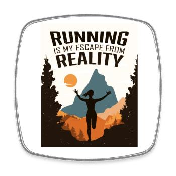 Marathon, Trail Running, Runner - Square fridge magnet - white - Front