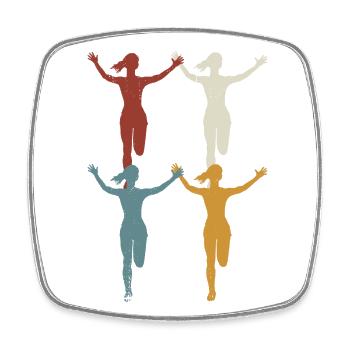 Retro Marathon, Trail Running - Square fridge magnet - white - Front