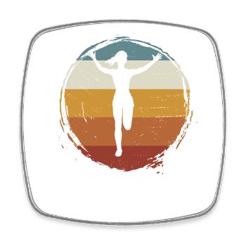 Retro Marathon, Trail Running - Square fridge magnet - white - Front