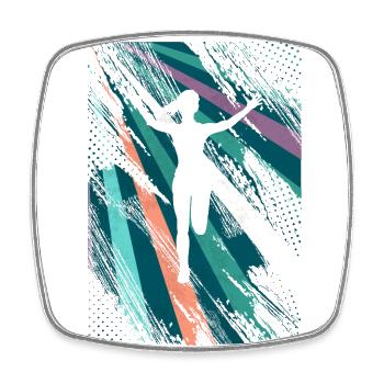 Retro Marathon, Trail Running - Square fridge magnet - white - Front