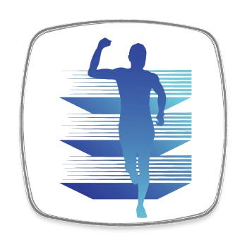 Geometry Marathon, Trail Running - Square fridge magnet - white - Front