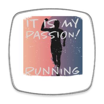 Grunge Marathon, Trail Running - Square fridge magnet - white - Front