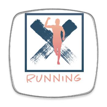 Grunge Marathon, Trail Running - Square fridge magnet - white - Front