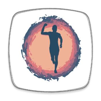 Splash Marathon, Trail Running - Square fridge magnet - white - Front