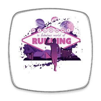 Fabulous world of marathon, trail running - Square fridge magnet - white - Front
