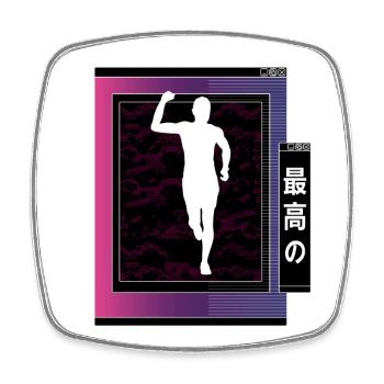 Vaporwave Metaverse Marathon, Trail Running - Magnet carré - blanc - Devant