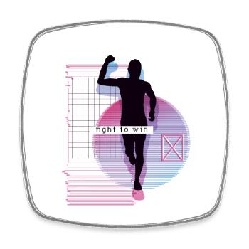Vaporwave Metaverse Marathon, Trail Running - Magnet carré - blanc - Devant