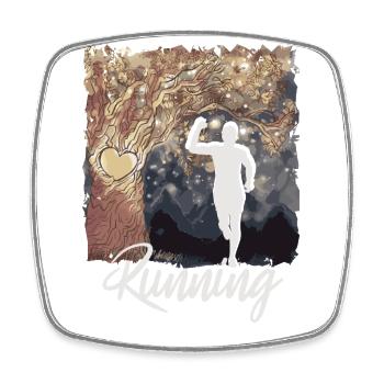 Marathon, TrailRunning Runner - Square fridge magnet - white - Front