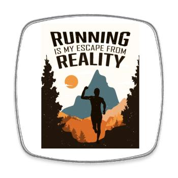 Marathon, Trail Running, Runners - Square fridge magnet - white - Front