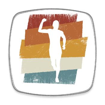 Retro Marathon, Trail Running - Square fridge magnet - white - Front