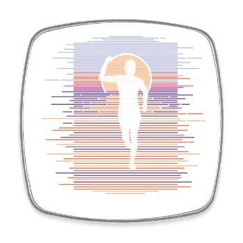 Lignes Marathon, Trail Running - Magnet carré - blanc - Devant