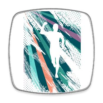 Retro Marathon, Trail Running - Square fridge magnet - white - Front