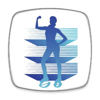 Geometrie Jump Shoes Fitness - Viereckiger Kühlschrankmagnet - Weiß - Vorne