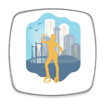 Skyline Jump Shoes Fitness - Square fridge magnet - white - Front