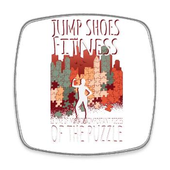 Jump Shoes Fitness, la pièce du puzzle - Magnet carré - blanc - Devant