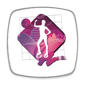 Vaporwave Synthwave Jump Shoes Fitness - Viereckiger Kühlschrankmagnet - Weiß - Vorne