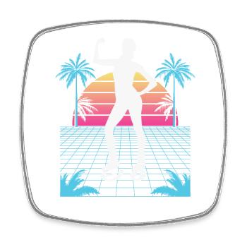 Vaporwave Synthwave Jump Shoes Fitness - Viereckiger Kühlschrankmagnet - Weiß - Vorne